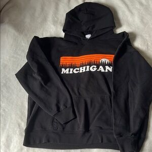 Hanes Black and Orange Michigan Women's Sweater